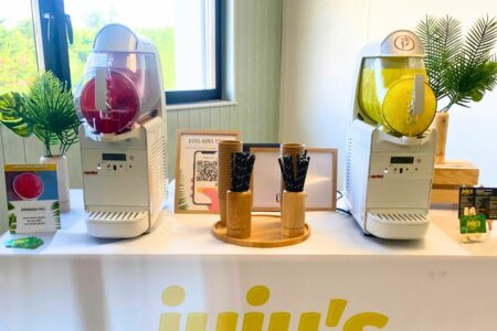 Animation en entreprise - glace granita - jaune- rouge